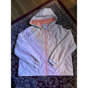 Light Pink And Orange Champion Zip Up Wind Breaker Size Large